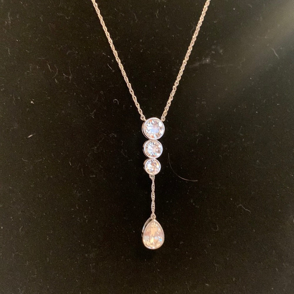 CZ and silver necklace
